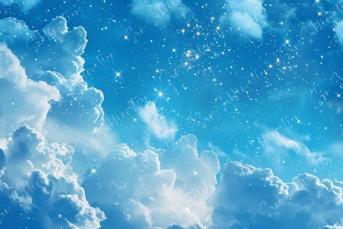 Blue Sky and White Clouds. Graphic by Sun Sublimation · Creative Fabrica