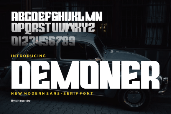 Demoner Font PNG with transparent background - Preview 1