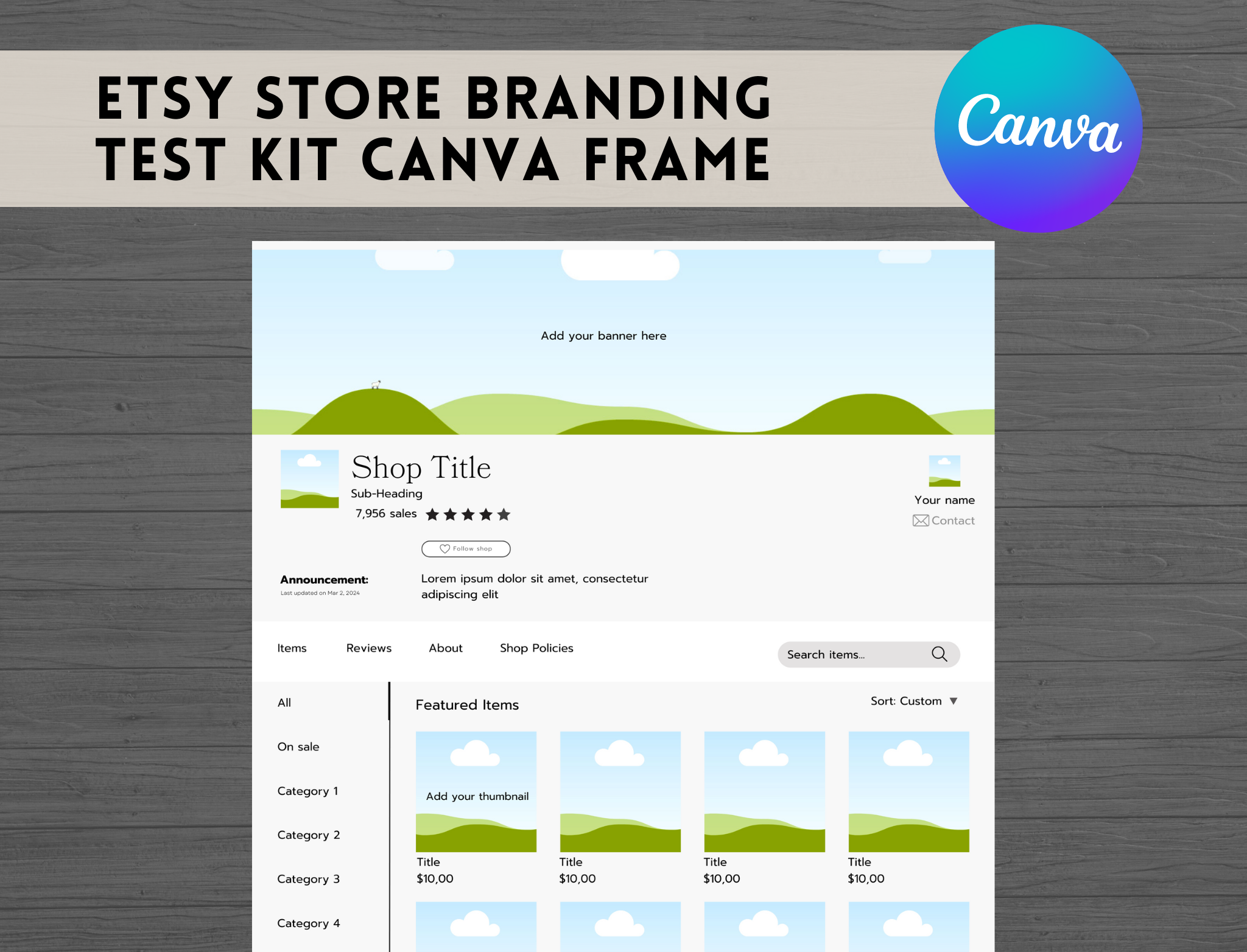 Etsy Store Branding Kit - Mockup Page Graphic by PandArtistDesign ...