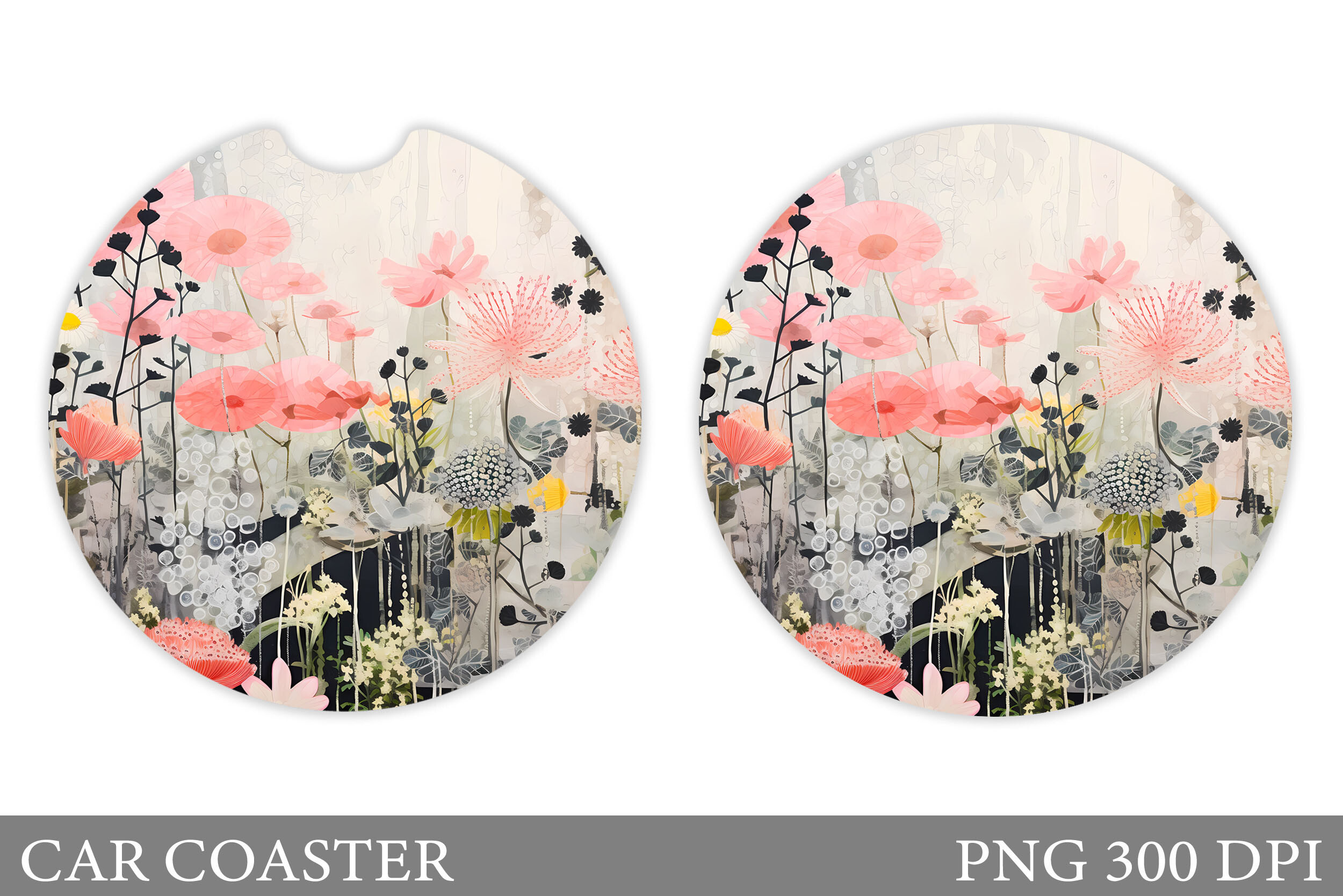 Flowers Car Coaster Design Graphic by shishkovaiv · Creative Fabrica