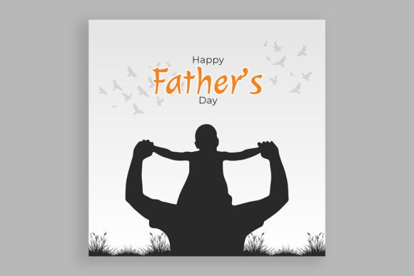 Happy Father's Day with Dad and Children