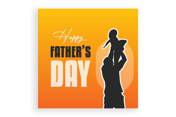 Happy Father's Day with Dad and Children