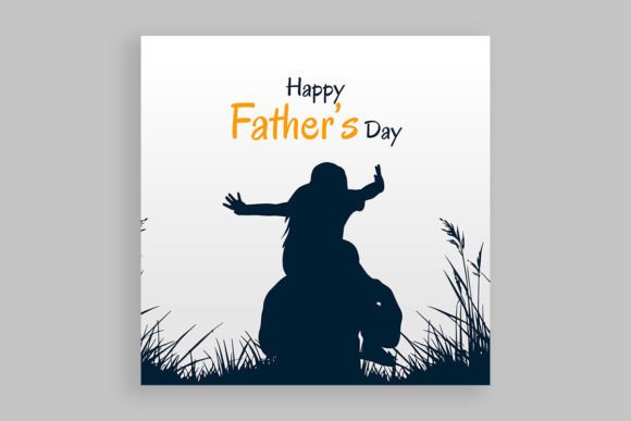 Happy Father's Day with Dad and Children
