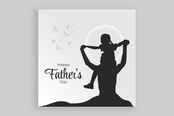Happy Father's Day with Dad and Children