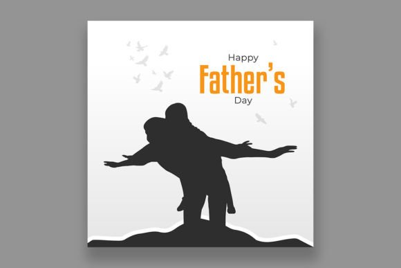 Happy Father's Day with Dad and Children