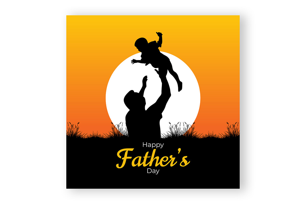 Happy Father's Day with Dad and Children