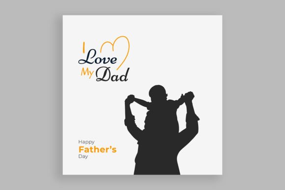 Happy Father's Day with Dad and Children