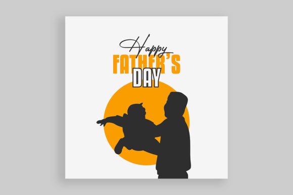 Happy Father's Day with Dad and Children