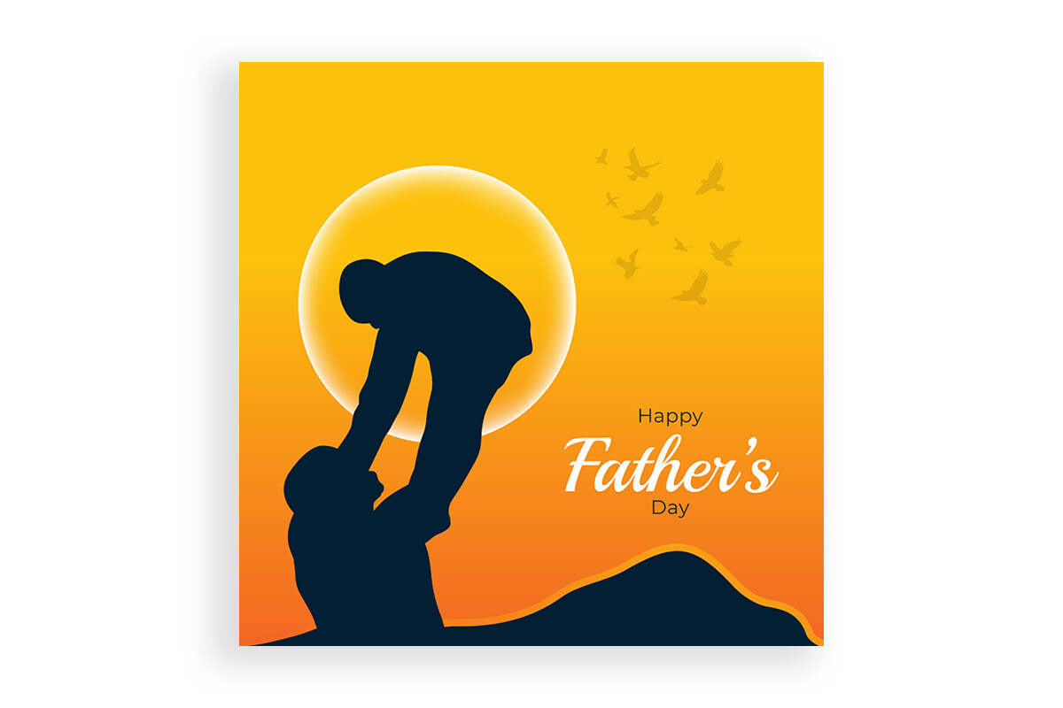 Happy Father's Day with Dad and Children
