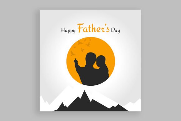 Happy Father's Day with Dad and Children