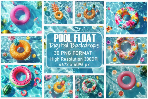 Preview of Inflatable Pool Float Digital Backdrops digital backdrop