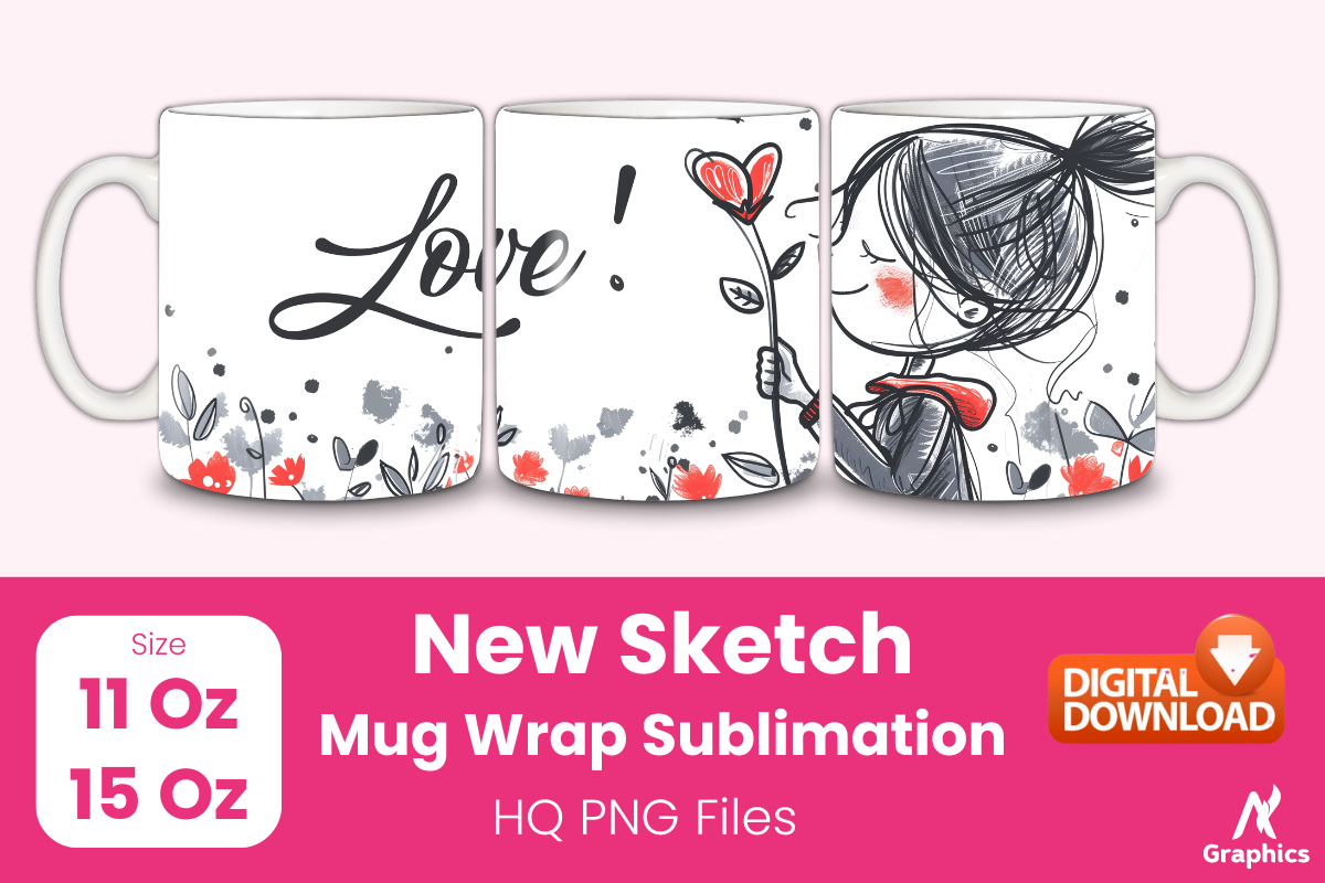 New Sketch Mug Wrap Sublimation No - 339