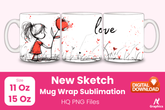 New Sketch Mug Wrap Sublimation No - 375