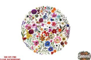 Watercolor Wild Flower Clipart Graphic by seasonal · Creative Fabrica
