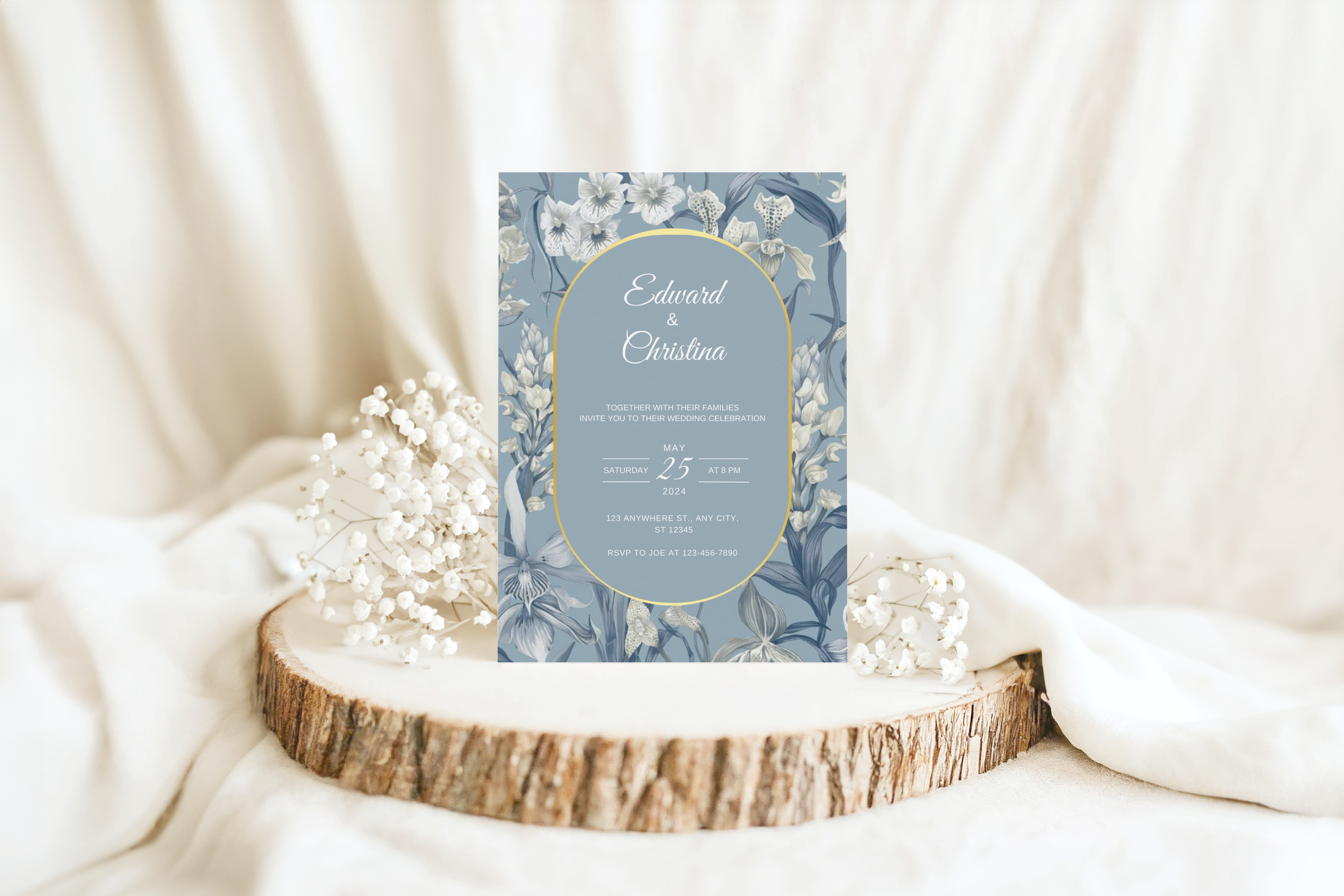Wildflower Wedding Invitation Canva Tem