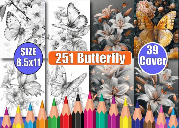 250 Butterfly Coloring Pages for Adults