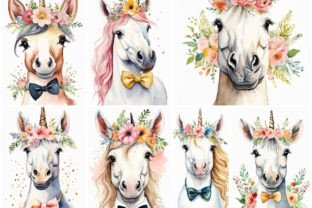 31 Images Baby Unicorn Flower Crown Graphic by 1xMerch · Creative Fabrica