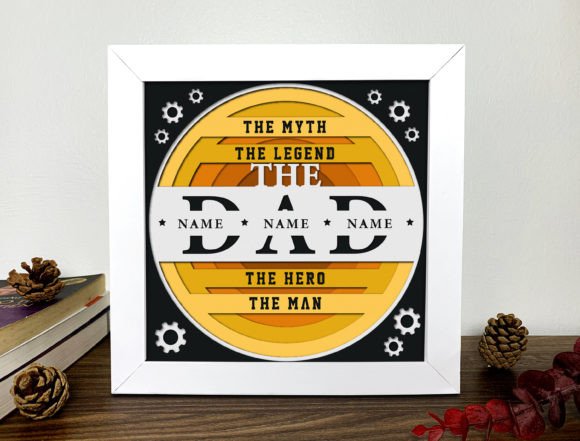 3d Fathers Day Shadow Box Svg Graphics