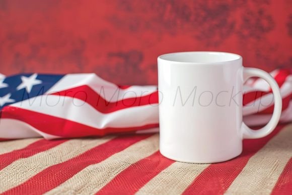 4th Of July White Mug Mockup Graphics
