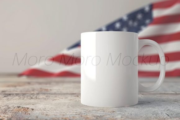 4th Of July White Mug Mockup Graphics