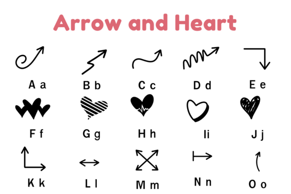 Arrow and Heart Font - Preview 2