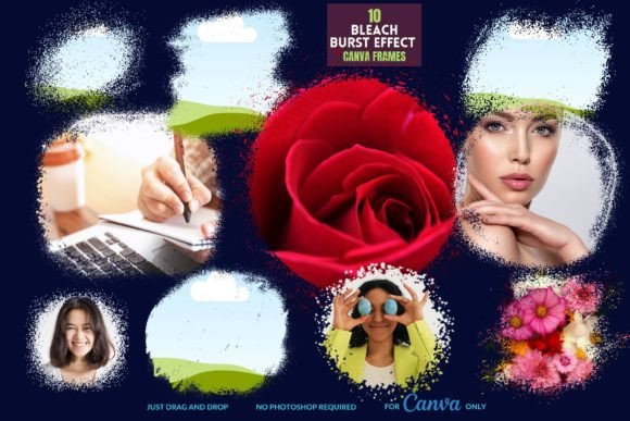 Bleach Burst Effect Digital Canva Frames