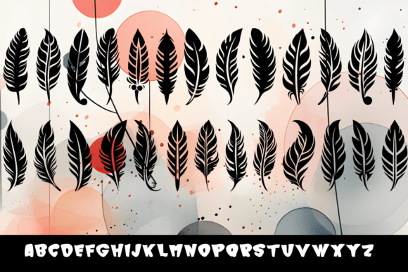 Fearther Feather Font PNG with transparent background - Preview 1
