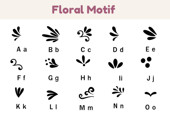 Floral Motif Font - Preview 1