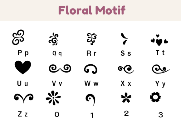 Floral Motif Font - Preview 2
