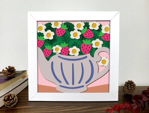 Flower Tea Shadow Box Svg Graphics 1