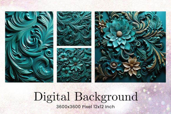 Flower Tooled Leather Western Background
