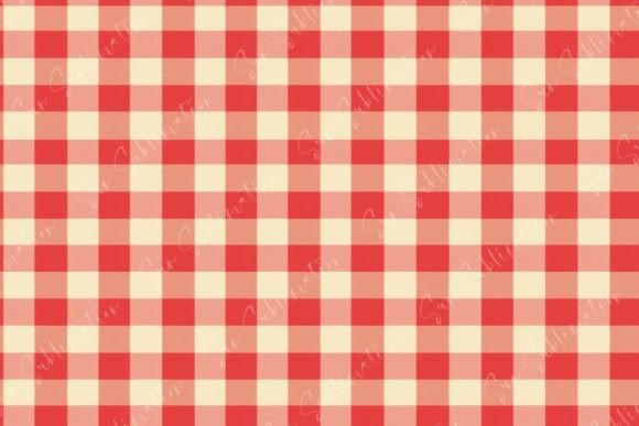 Gingham Pattern, Red and White Color, Graphic Patterns By Sun Sublimation
