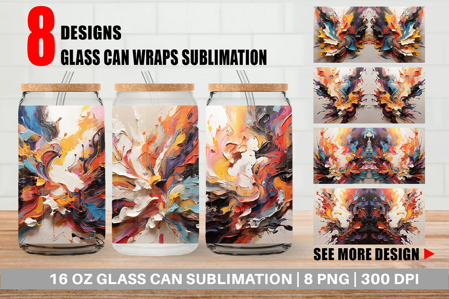 Glass Can 3D Paint Splashes Graphic by Artnoy · Creative Fabrica