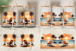Glass Can Sunset Beach Chair Graphic by Artnoy · Creative Fabrica