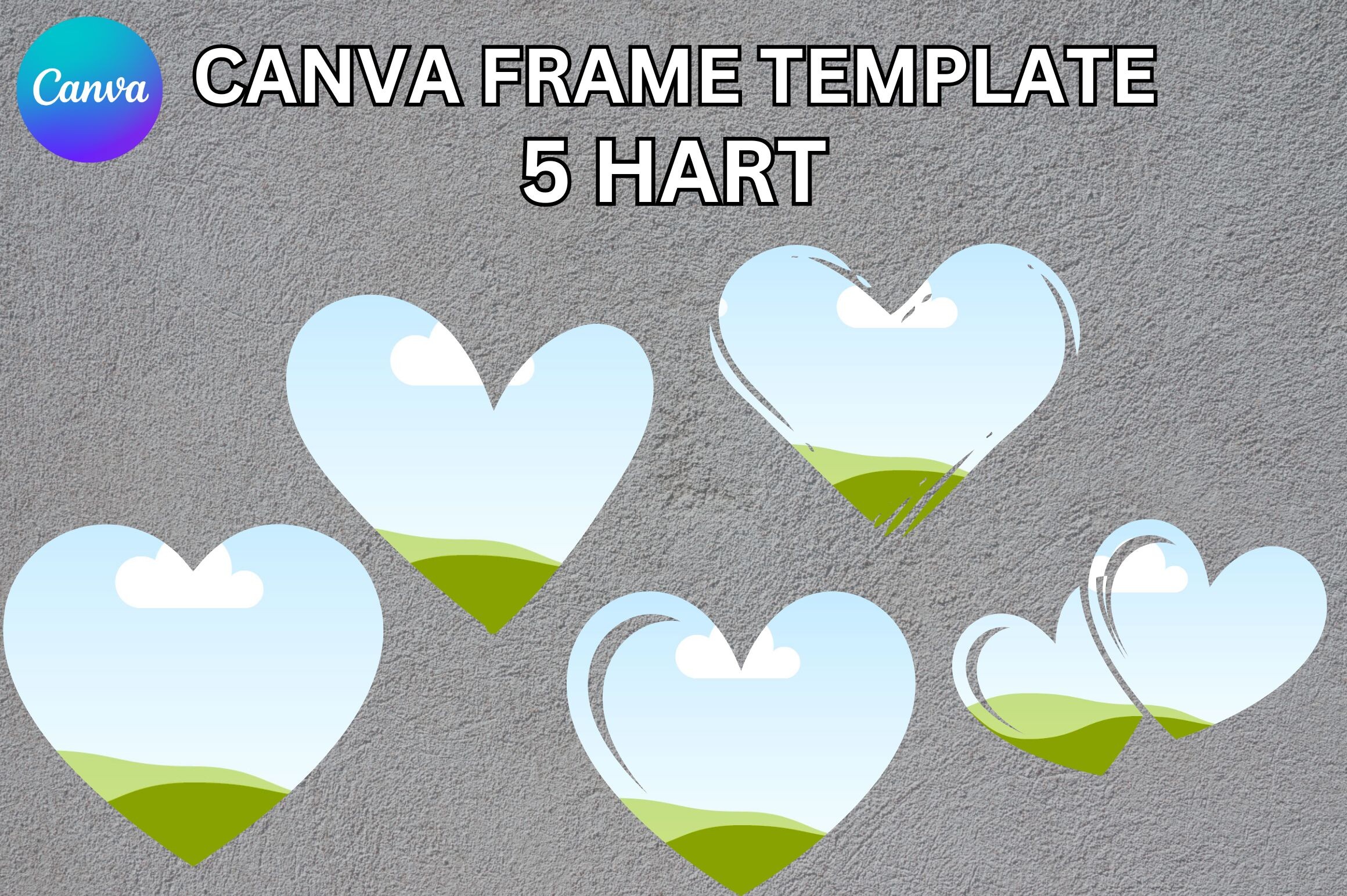 Heart Canva Frame Template