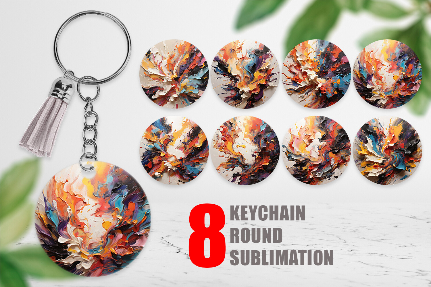 Keychain 3D Paint Splashes Graphic by Artnoy · Creative Fabrica