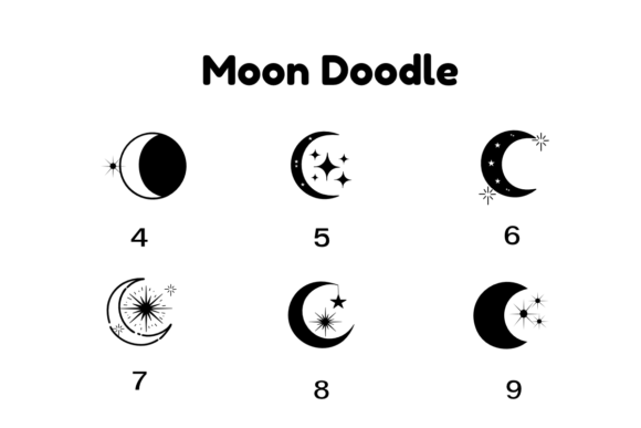 Moon Doodle Font PNG with transparent background - Preview 3