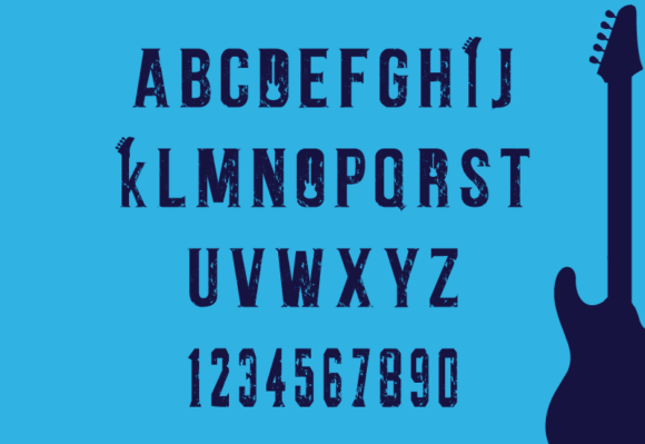 Rock Music Font PNG with transparent background - Preview 2