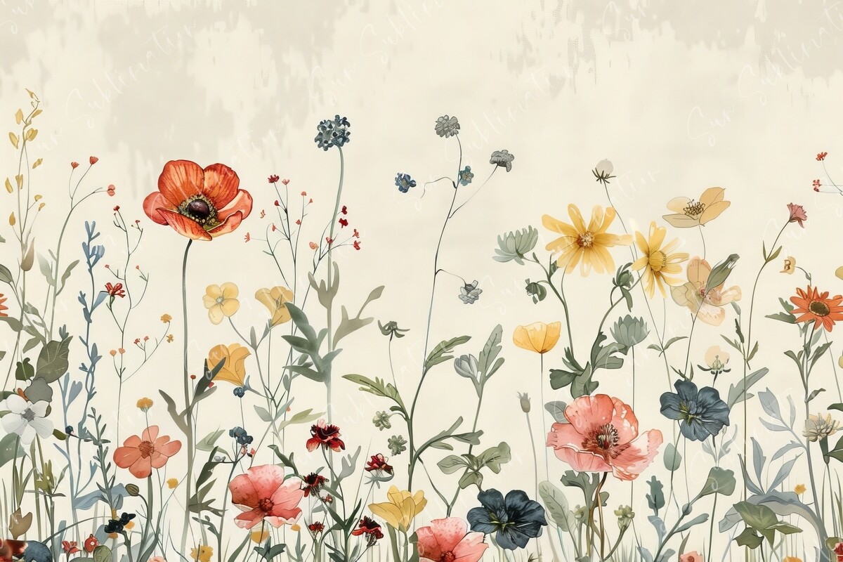 Watercolor Floral Seamless Pattern. Graphic by Sun Sublimation ...