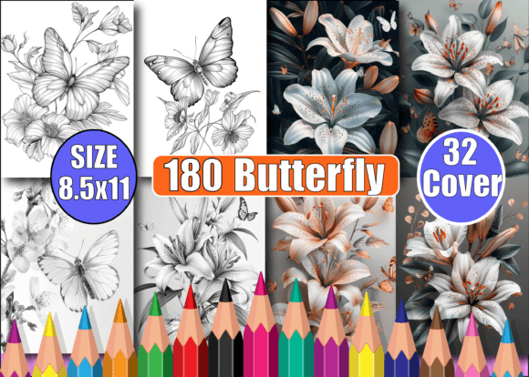 180 Butterfly Coloring Pages for Adults
