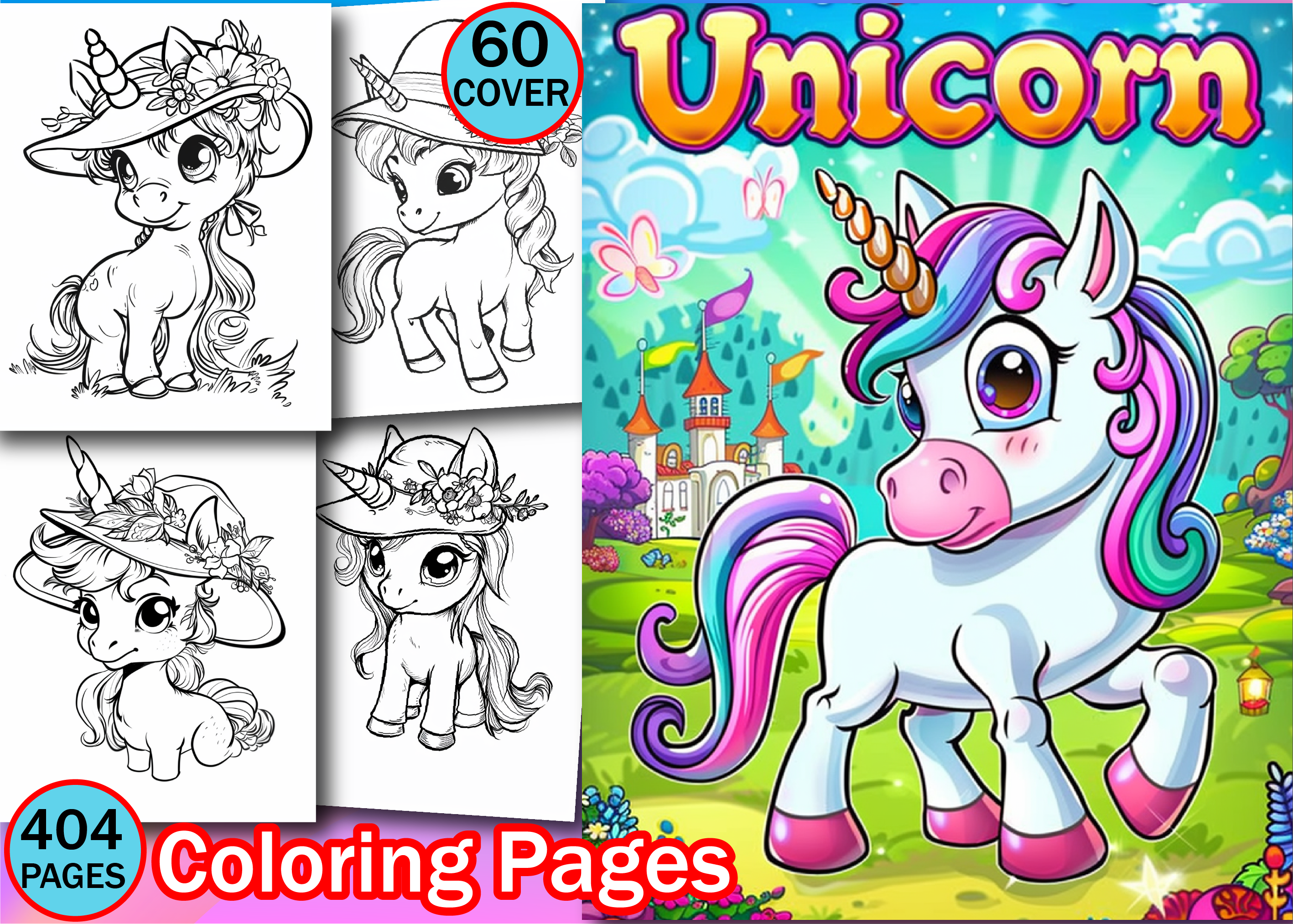 404 Unicorn Coloring Pages for Kids