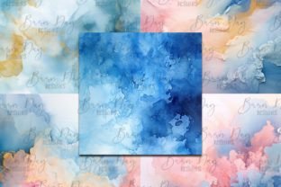 Blue Pink and Gold Digital Paper Graphic by busydaydesign · Creative ...