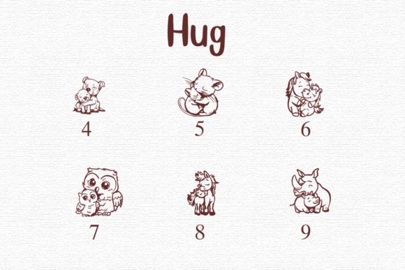 Hug Font PNG with transparent background - Preview 3