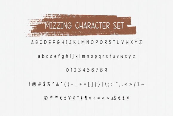Mizzing Font PNG with transparent background - Preview 1
