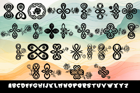 Rose Infinity Font PNG with transparent background - Preview 1