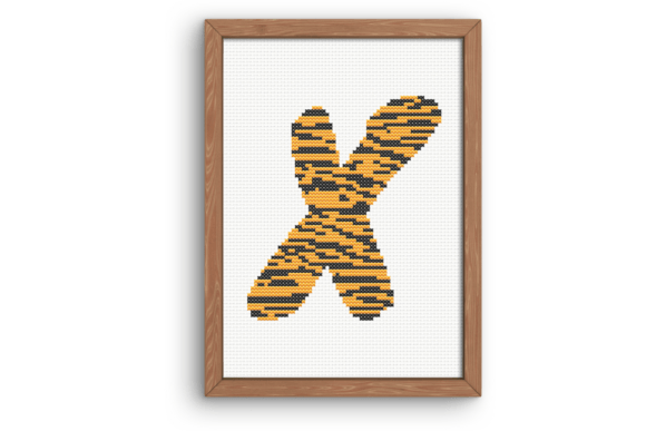 Tiger Print X Monogram Cross Stitch