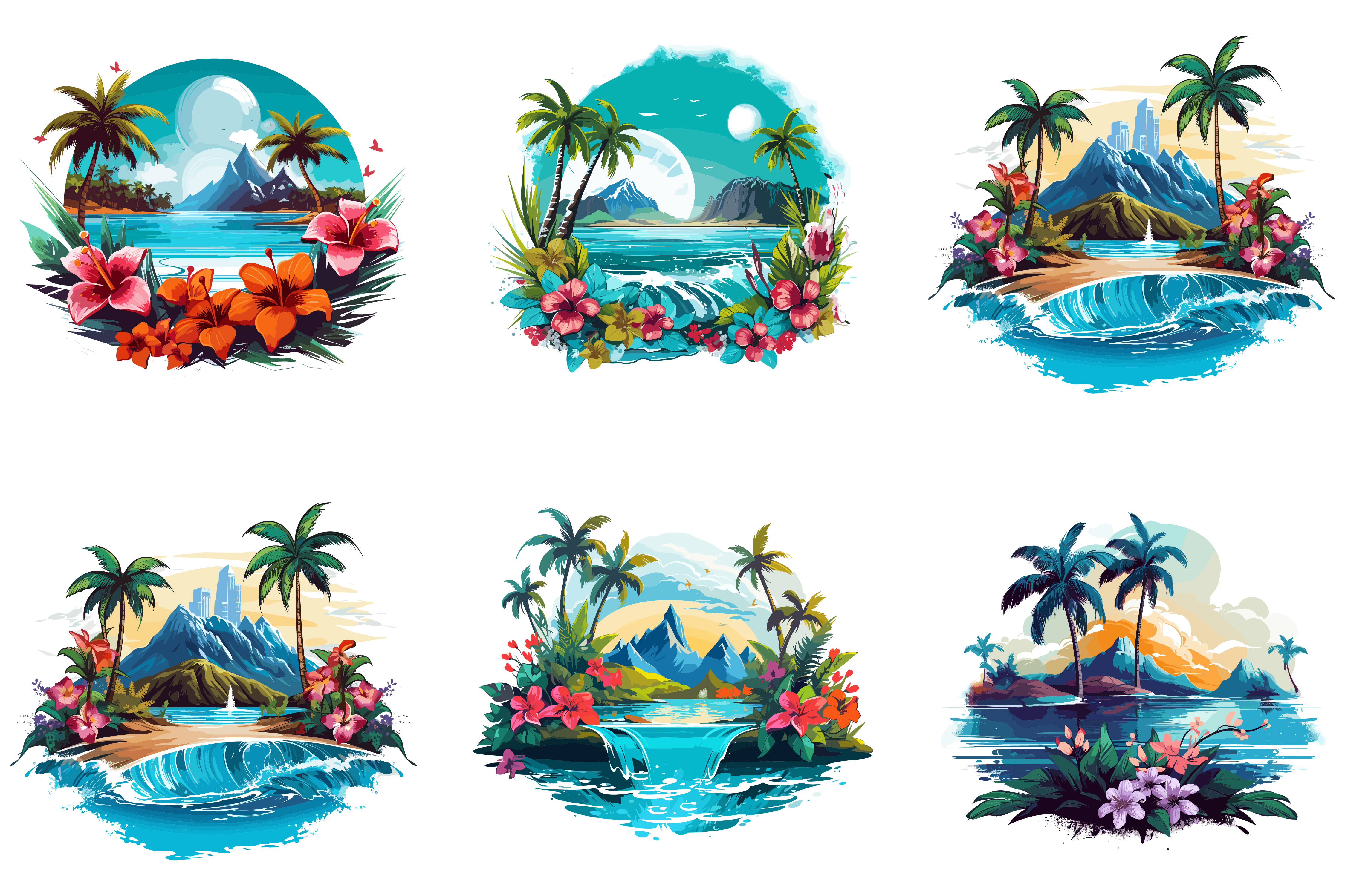 Tropical Island Paradise with Palm Trees Graphic by Amazin_art ...