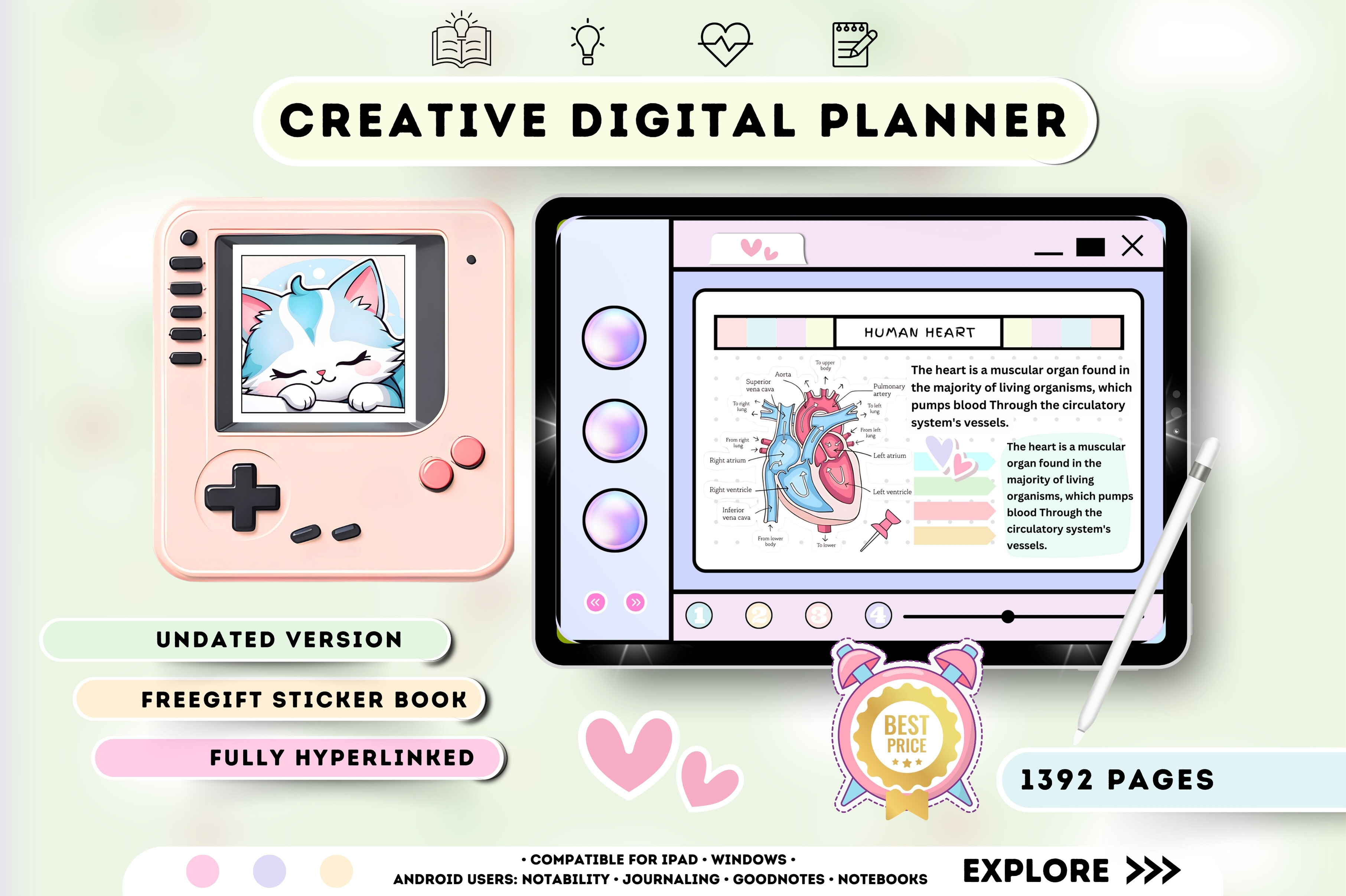 Undated Digital Planner for Goodnotes Graphic by Tas Creative Studio ...
