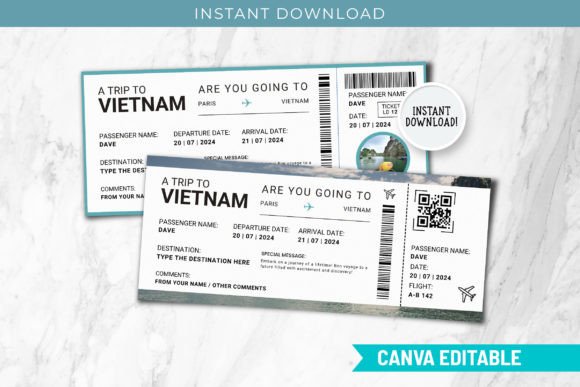 Vietnam Trip Surprise Gift Ticket Canva