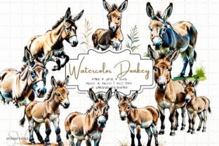 Watercolor Donkey Clipart Graphic by Victoria Gates · Creative Fabrica